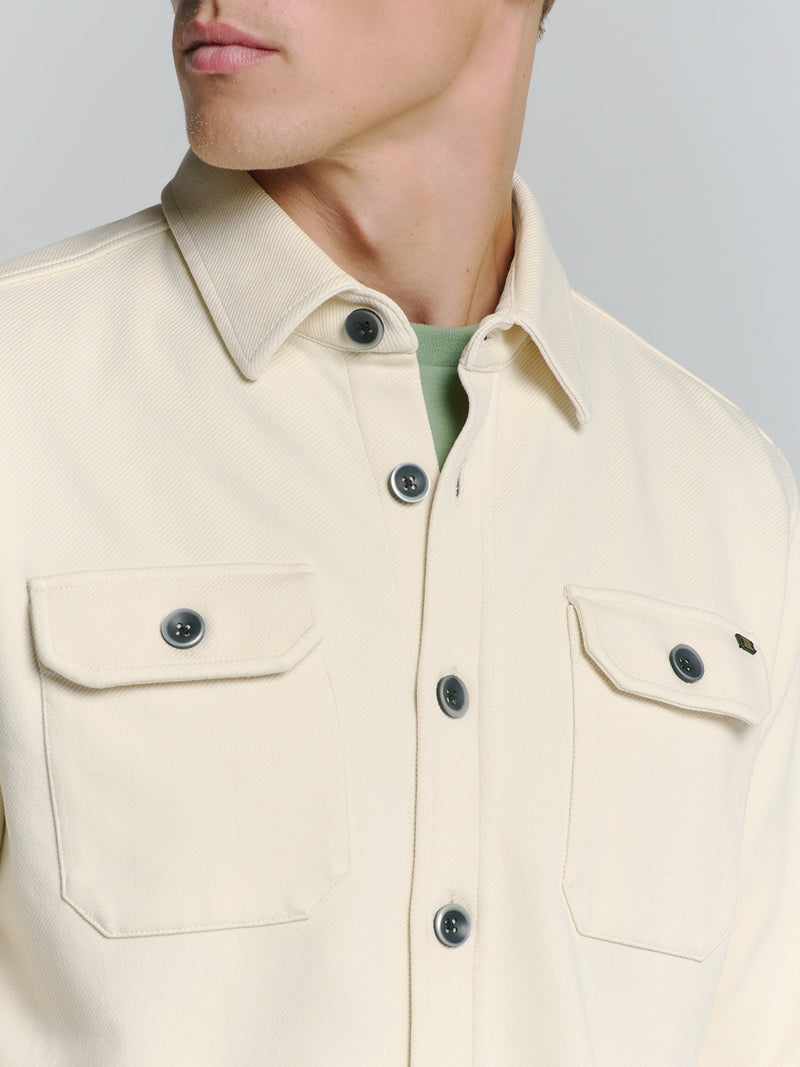 Overshirt Button Closure Sweat | Chalk