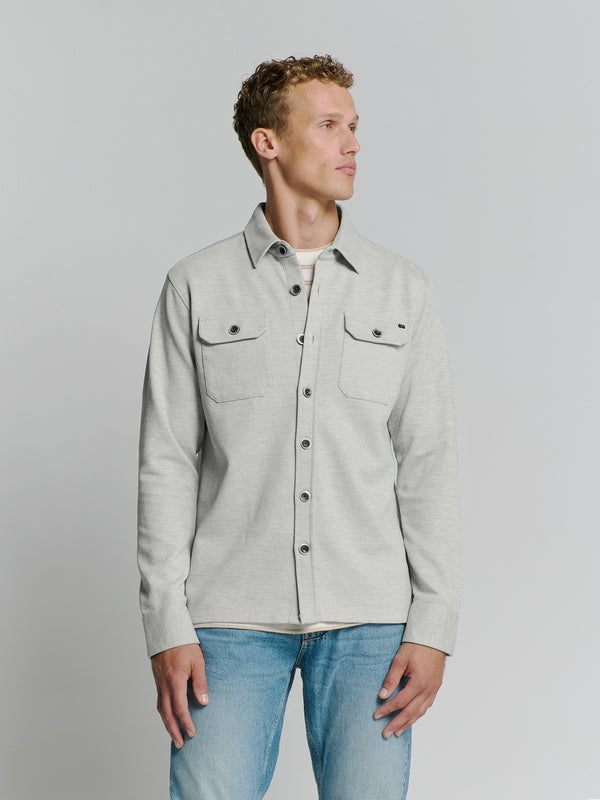 Overshirt Button Closure Sweat | Grey Melange