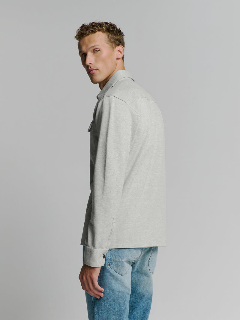 Overshirt Button Closure Sweat | Grey Melange