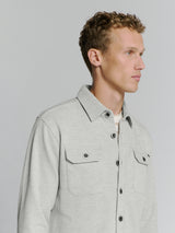 Button-up overshirt | Grey Melange