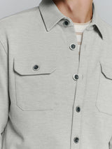 Overshirt Button Closure Sweat | Grey Melange