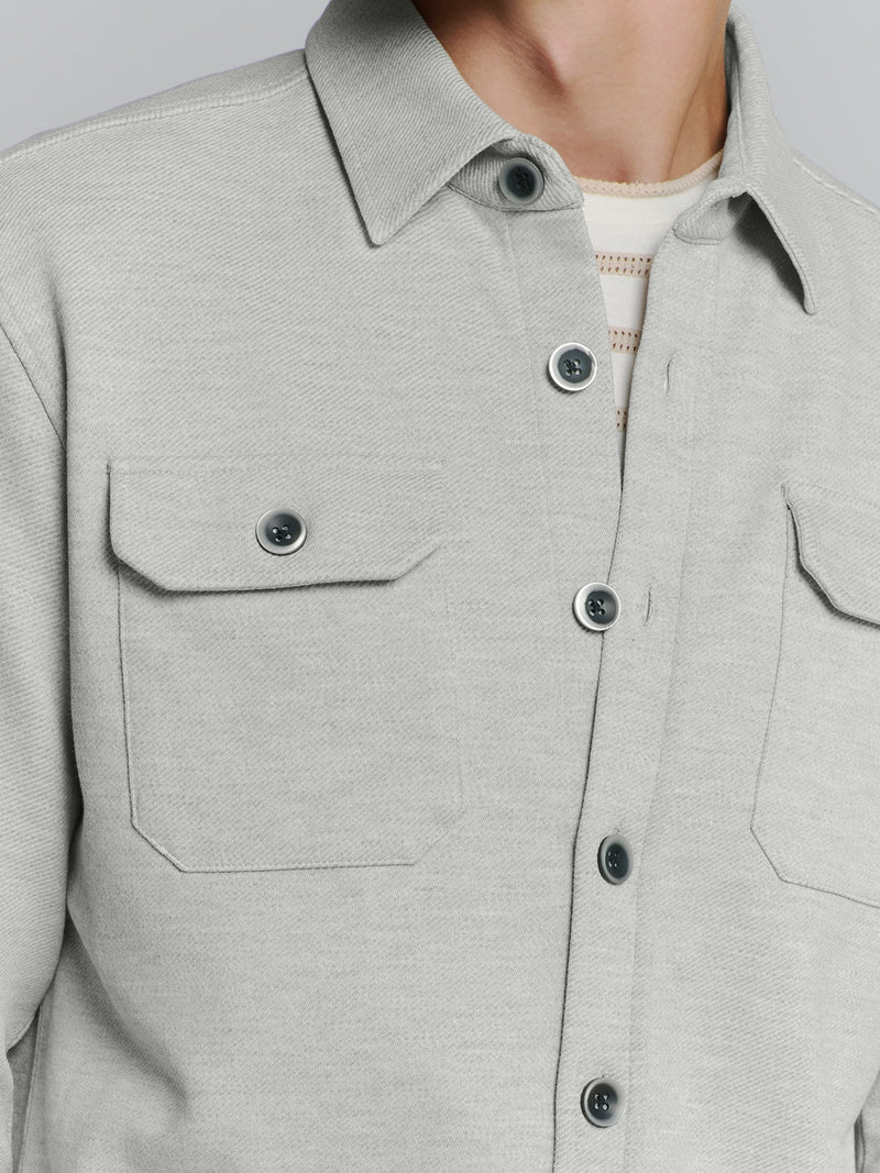 Button-up overshirt | Grey Melange