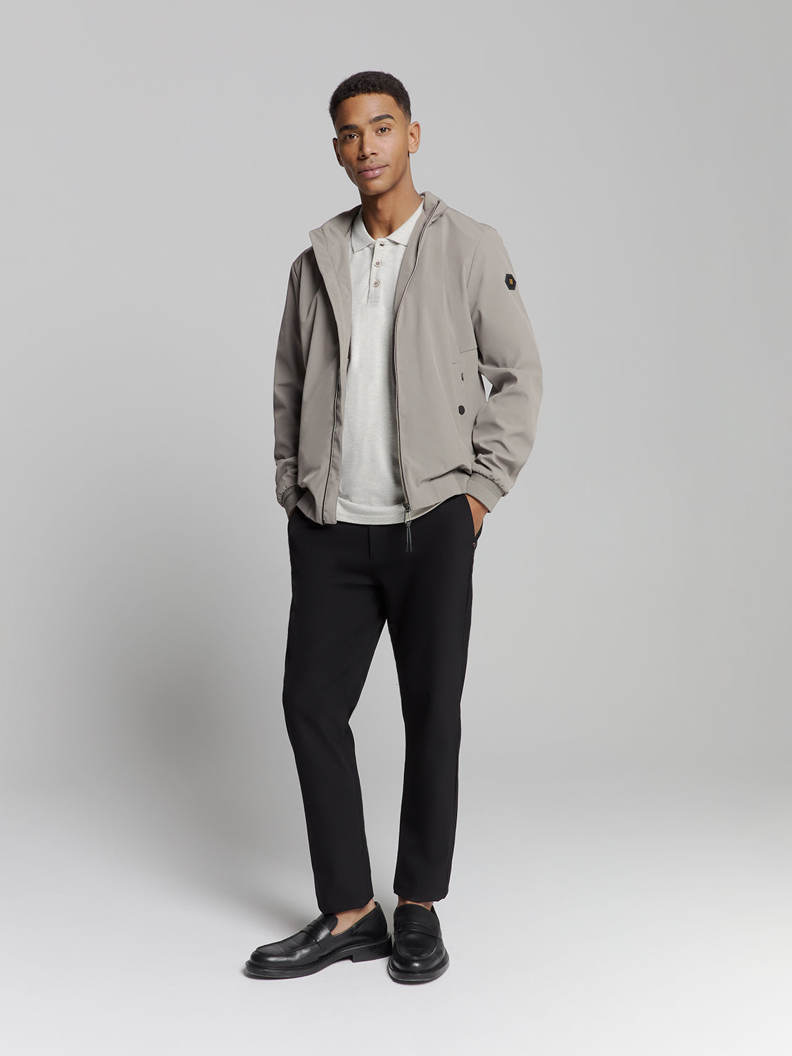 short fit jacket | Mid grey