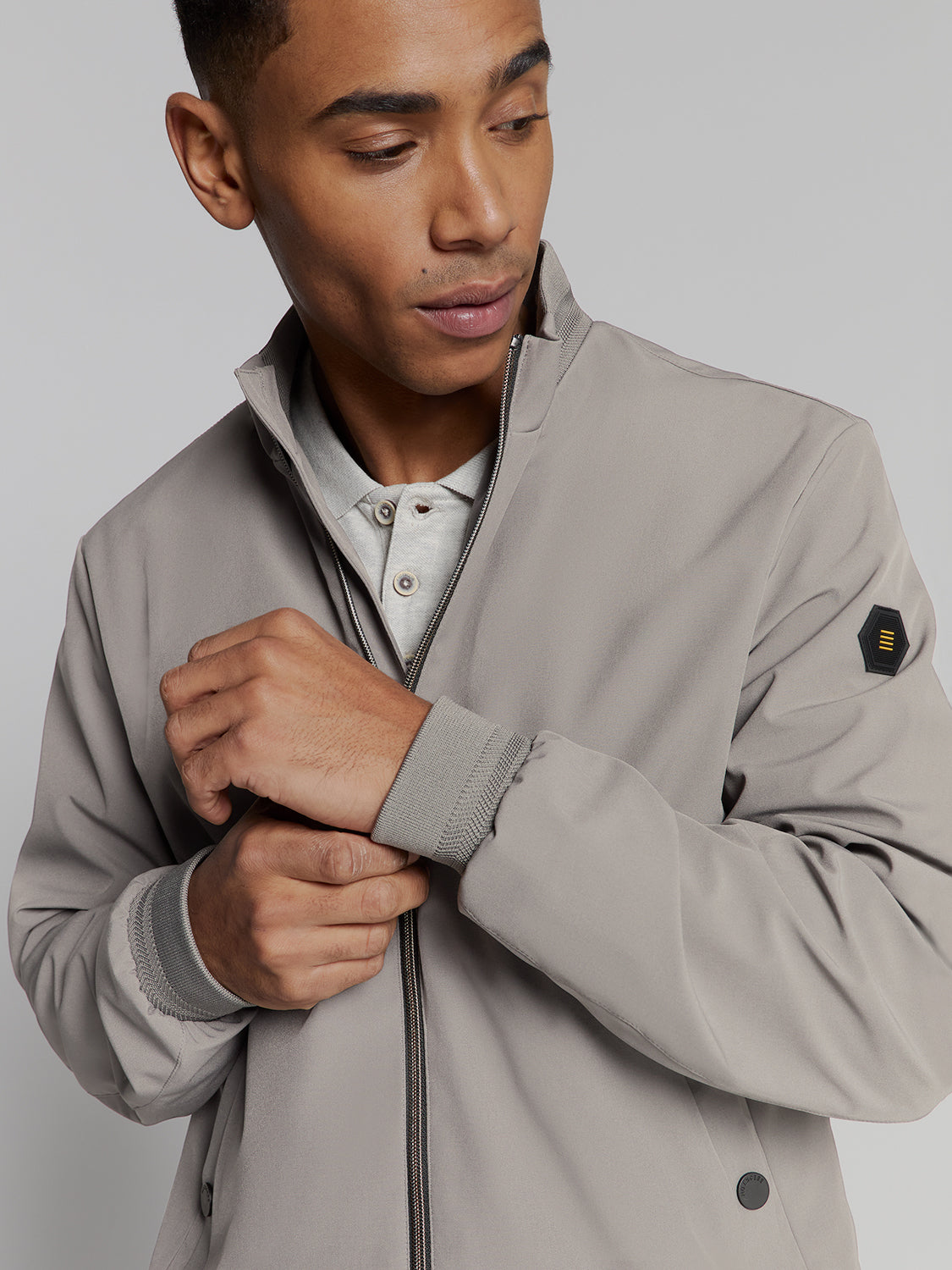 short fit jacket | Mid grey