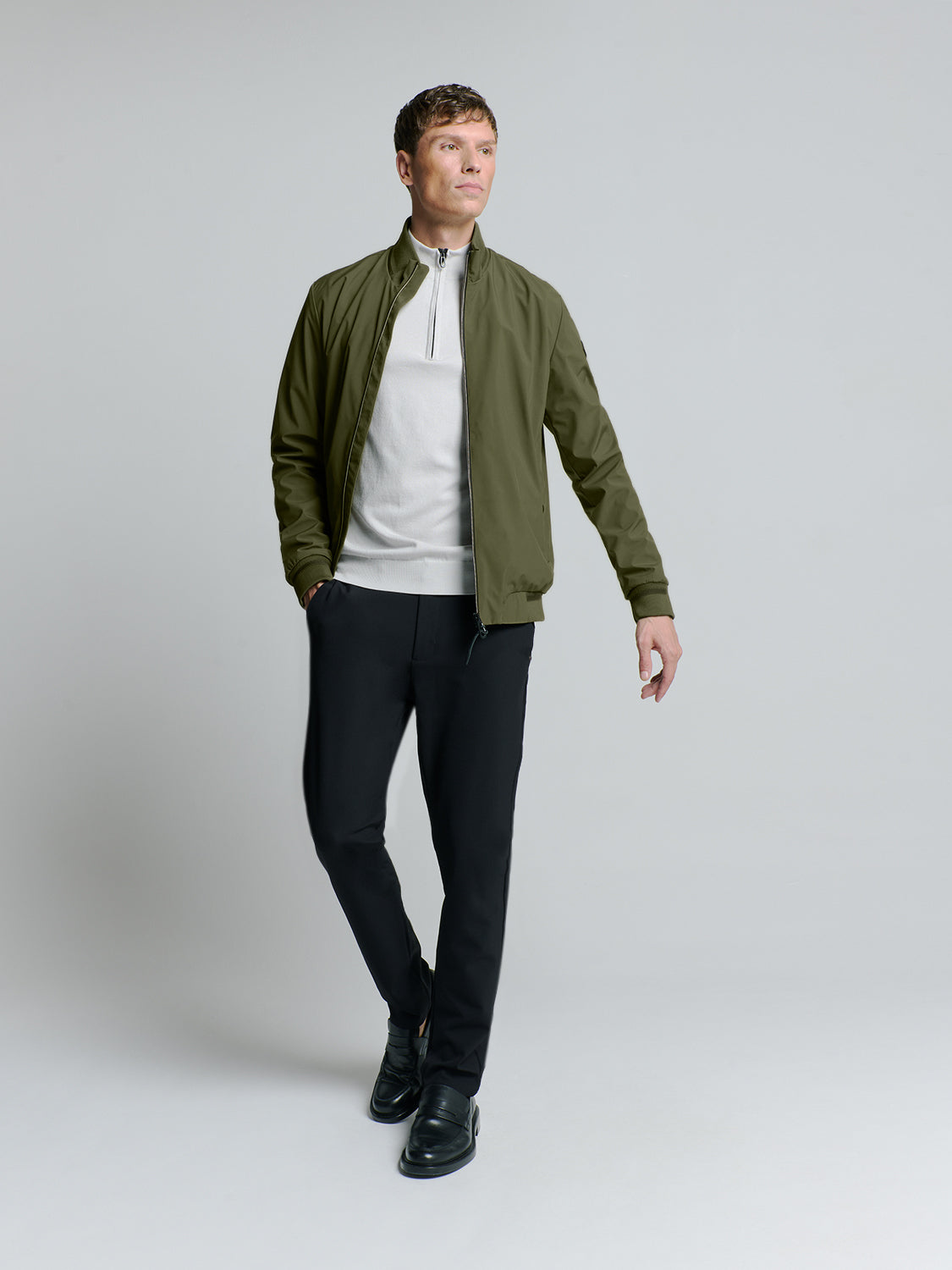 short fit jacket | Dark Moss