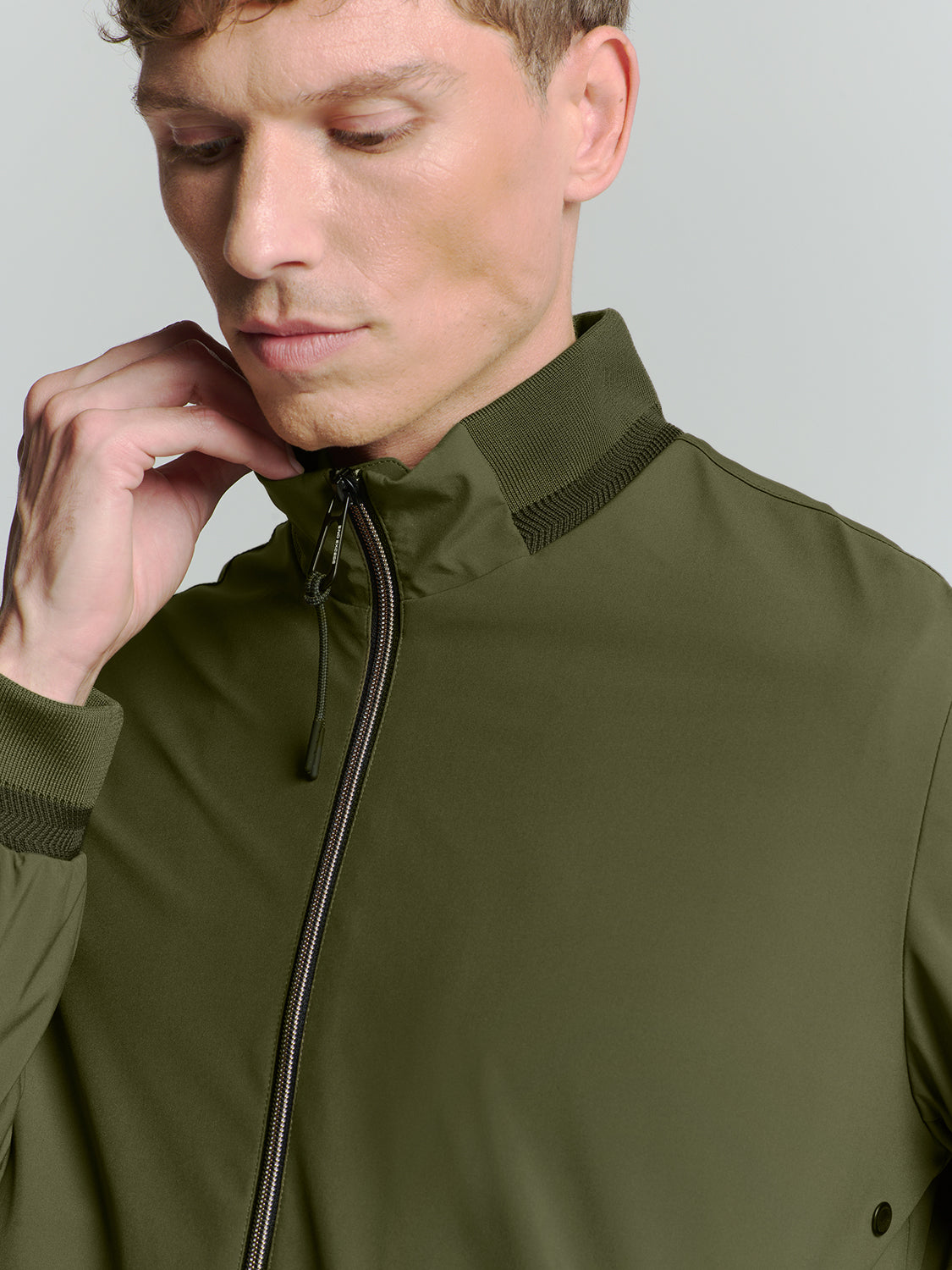 short fit jacket | Dark Moss