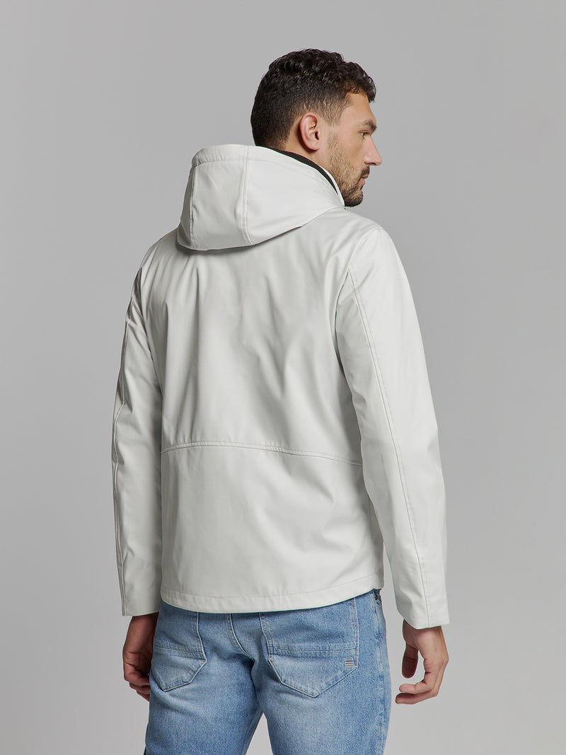 Jacket with detachable hood | Chalk