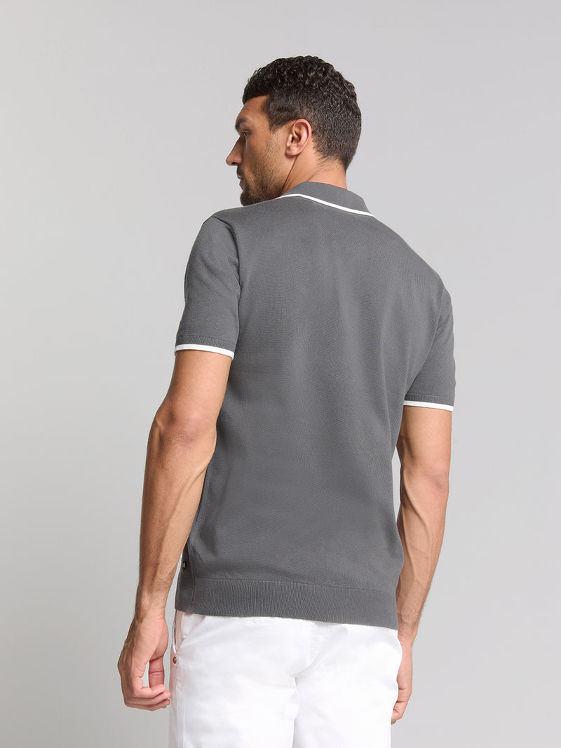 Short sleeve polo | Dark Steel