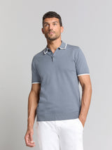 Short sleeve polo | Washed Blue