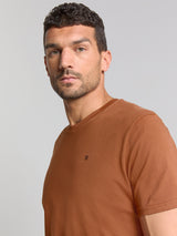 Crewneck T-shirt | Caramel