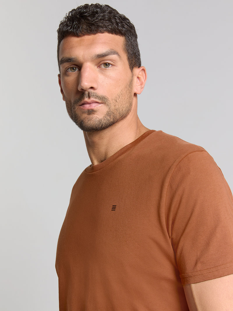 Crewneck T-shirt | Caramel