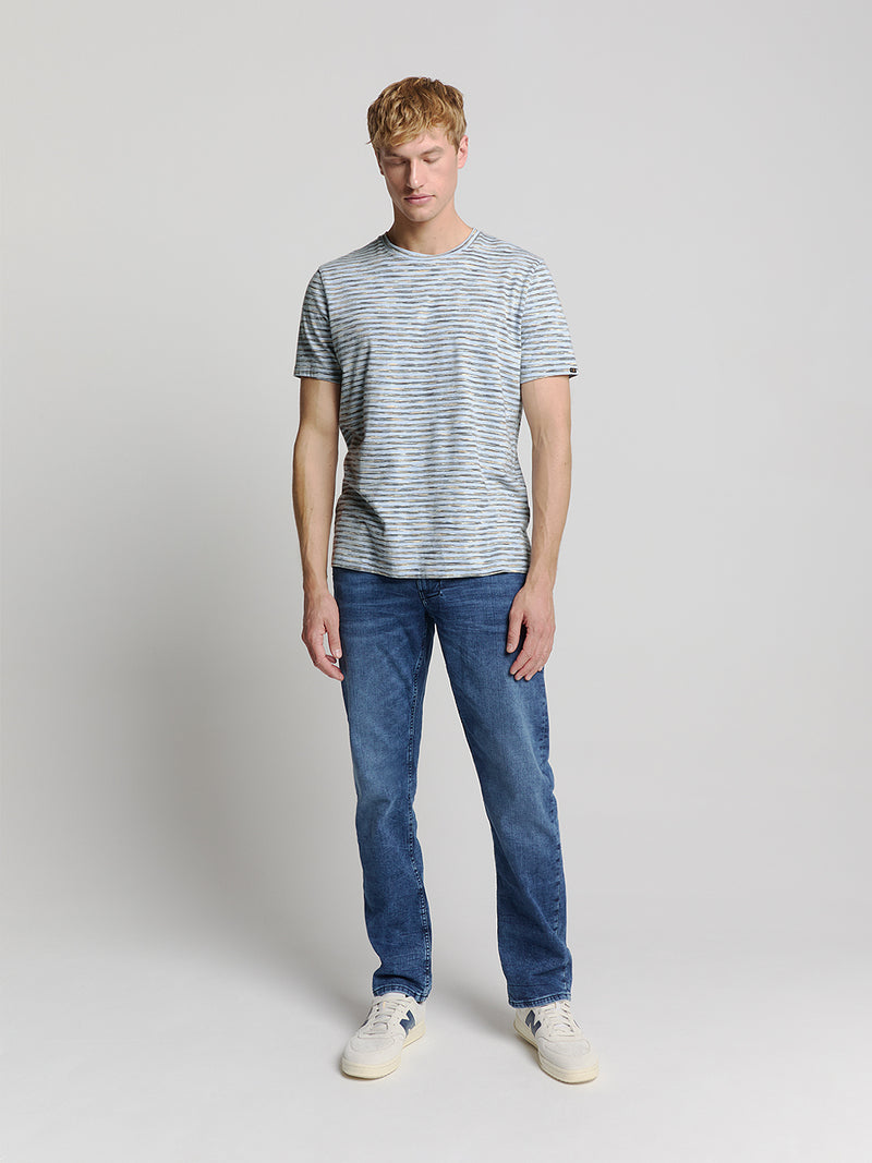 Striped crewneck T-shirt | Sky