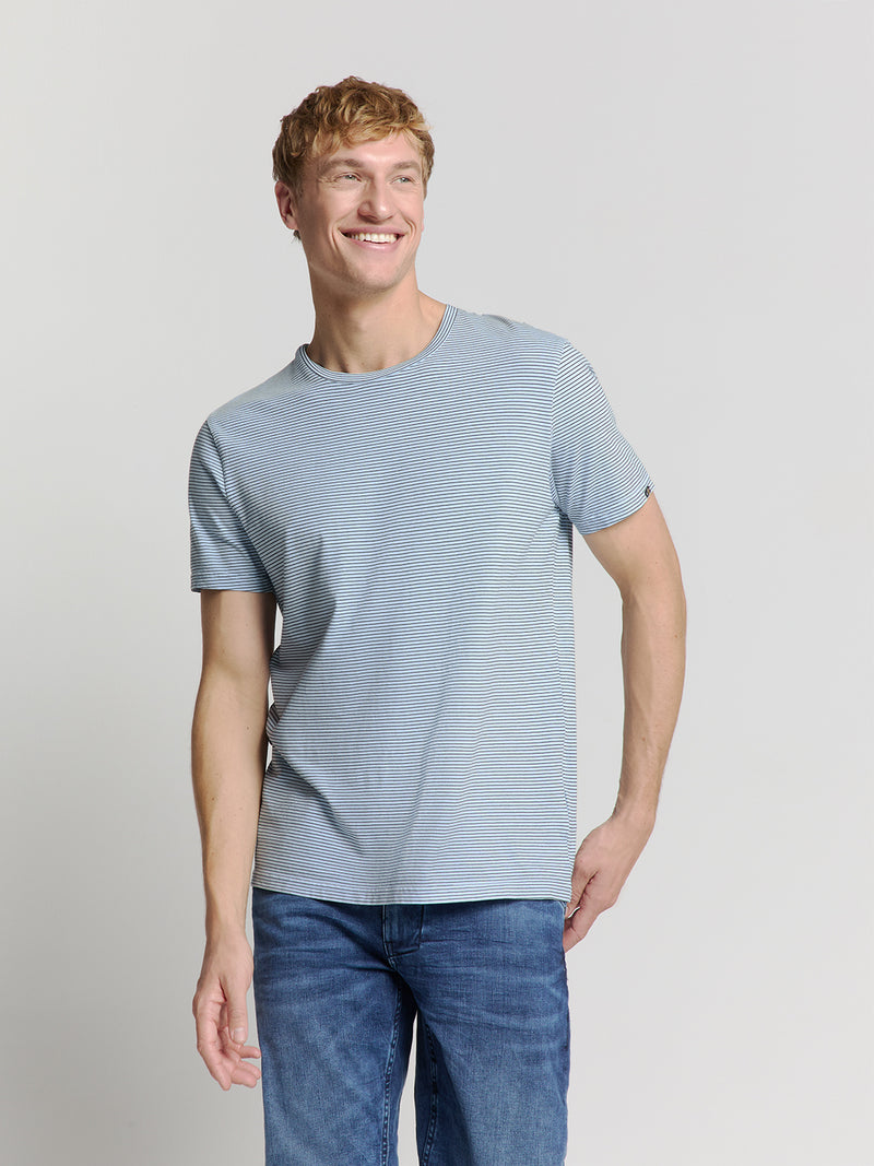 Striped crewneck T-shirt | Sky