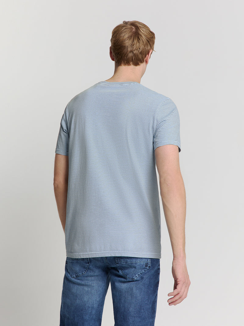 Striped crewneck T-shirt | Sky