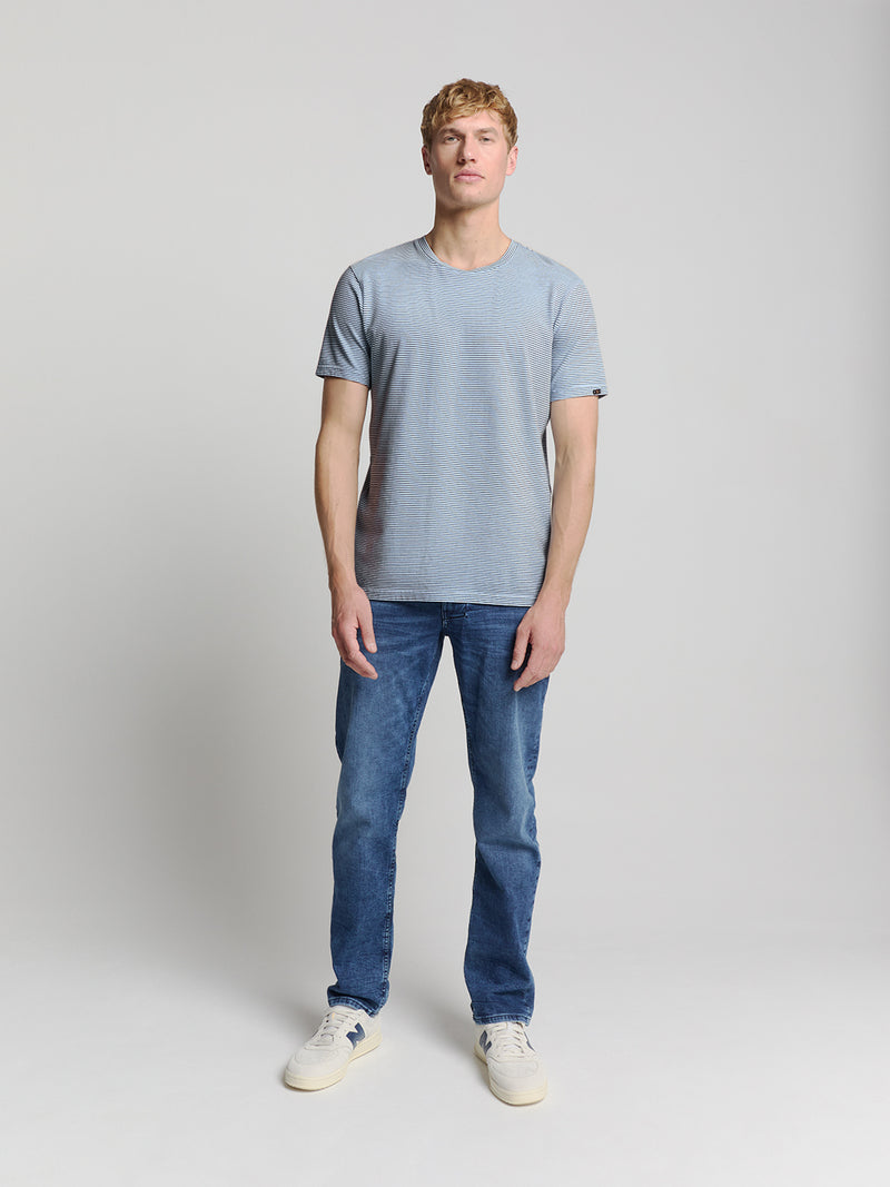 Striped crewneck T-shirt | Sky