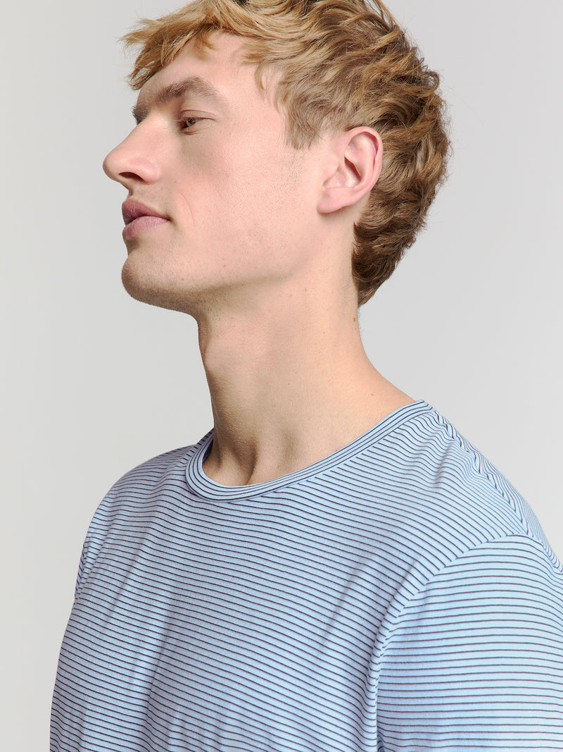 Striped crewneck T-shirt | Sky