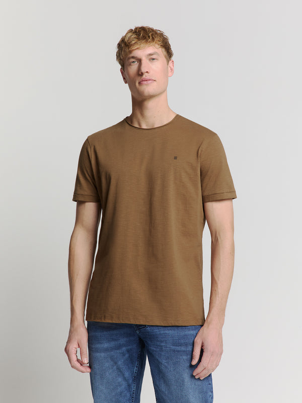 Crewneck t-shirt | Camel