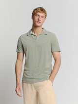 Terry knit poloshirt | Smoke