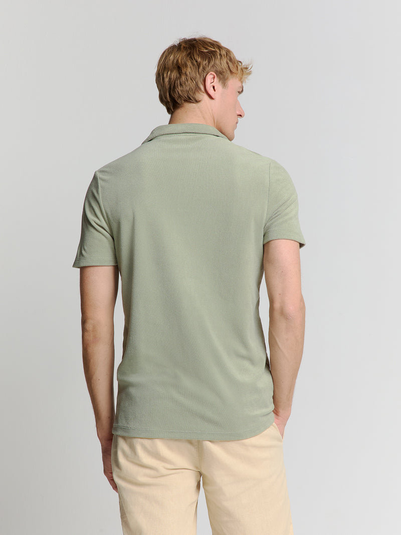 Terry knit poloshirt | Smoke