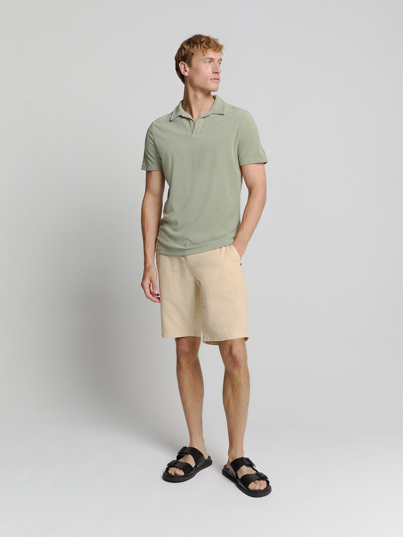Terry knit poloshirt | Smoke