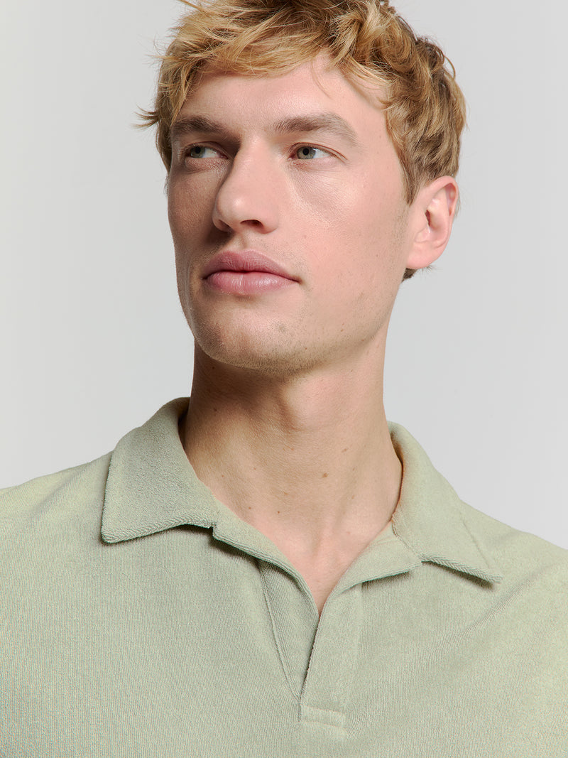 Terry knit poloshirt | Smoke