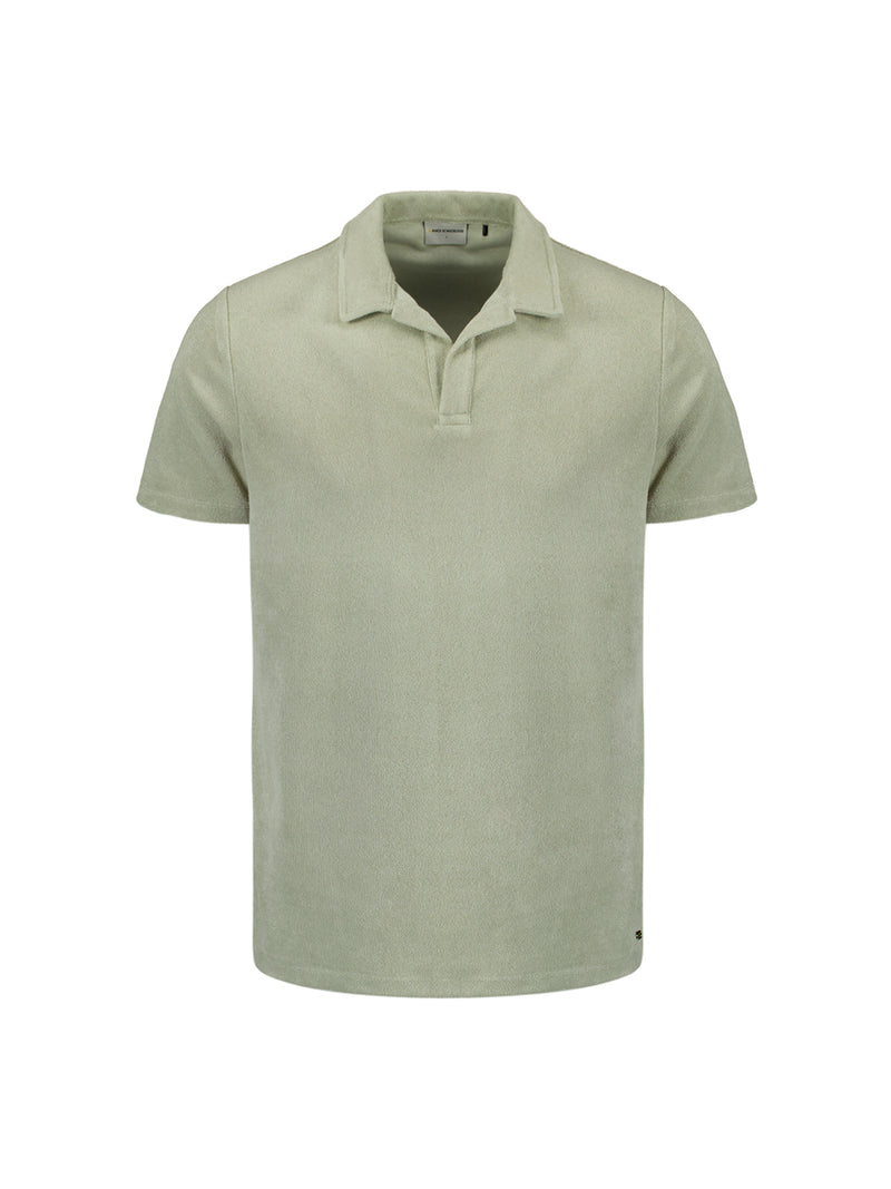 Terry knit poloshirt | Smoke