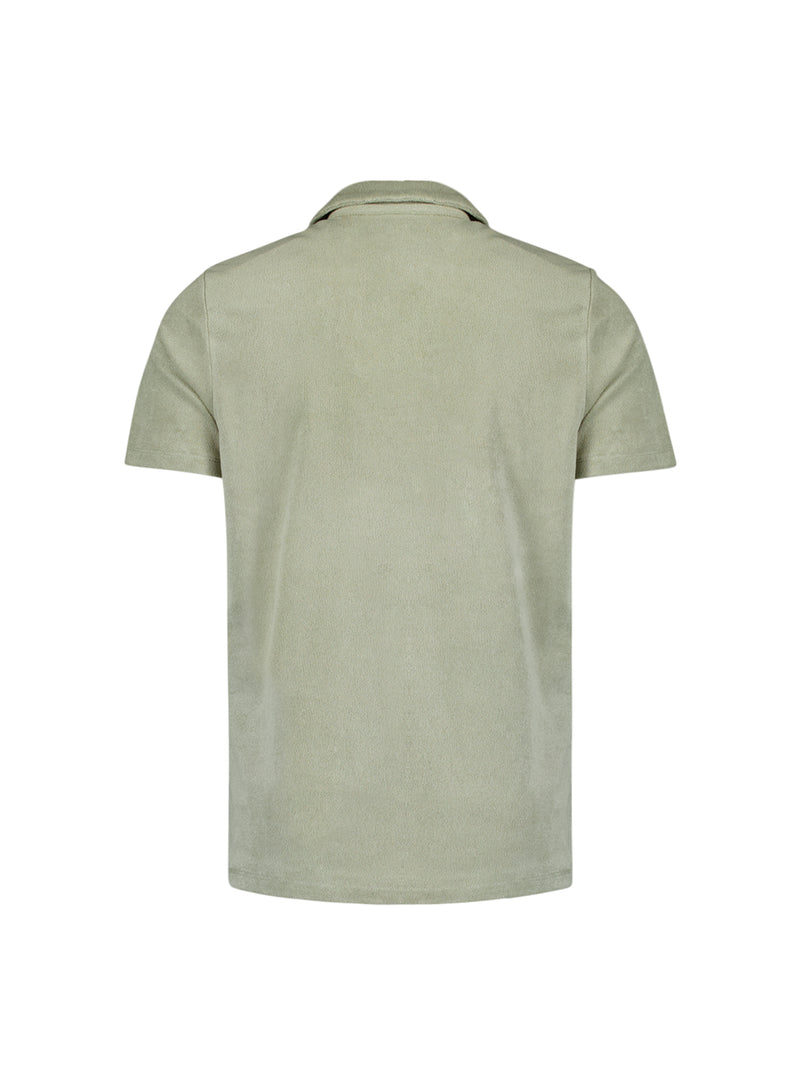 Terry knit poloshirt | Smoke