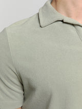 Terry knit poloshirt | Smoke