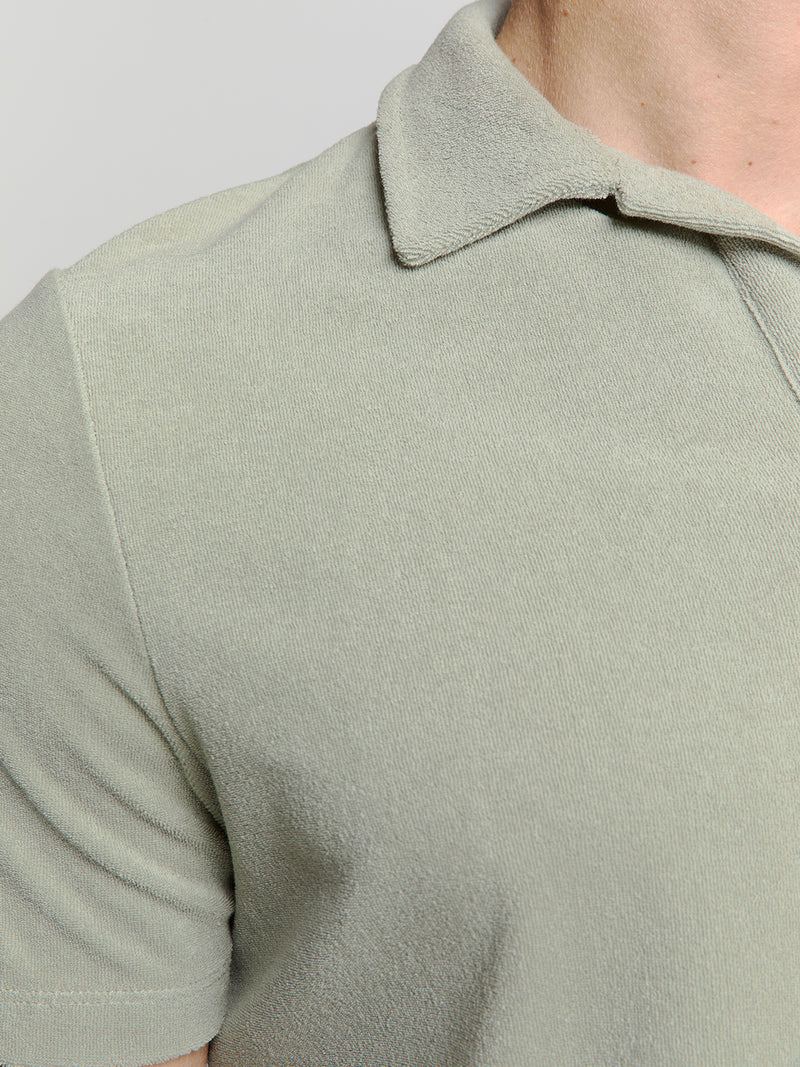 Terry knit poloshirt | Smoke