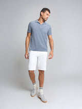 Terry knit poloshirt | Washed Blue