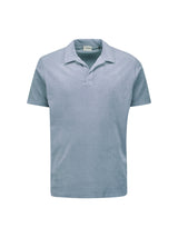 Terry knit poloshirt | Washed Blue