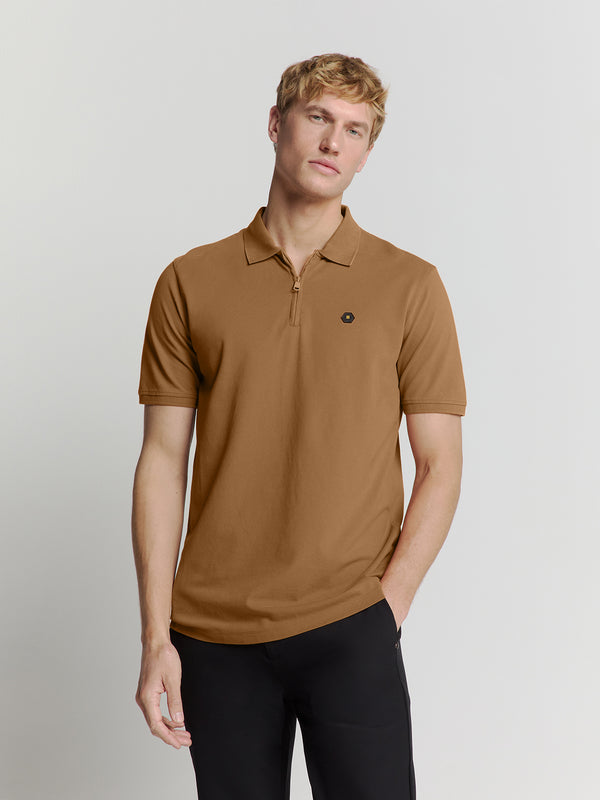 Pique poloshirt | Camel