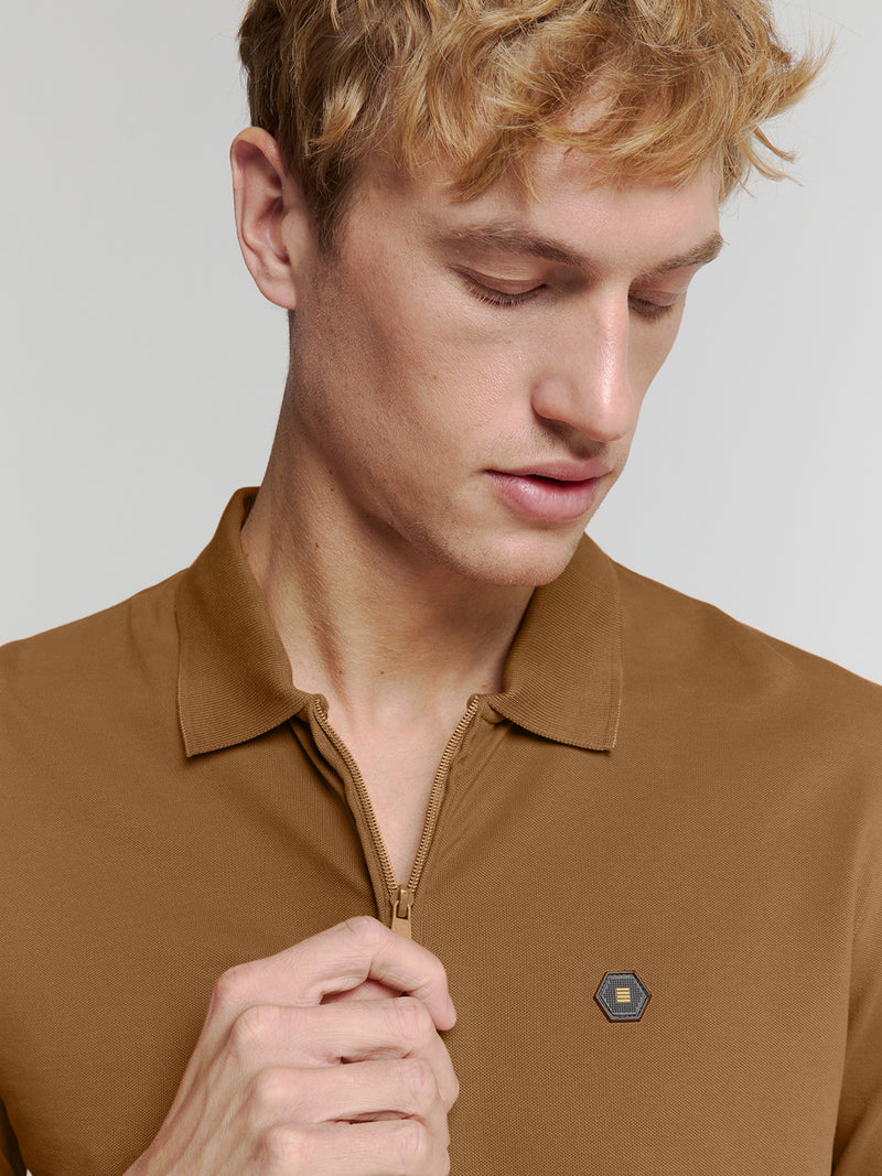 Pique poloshirt | Camel