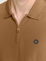 Pique poloshirt | Camel
