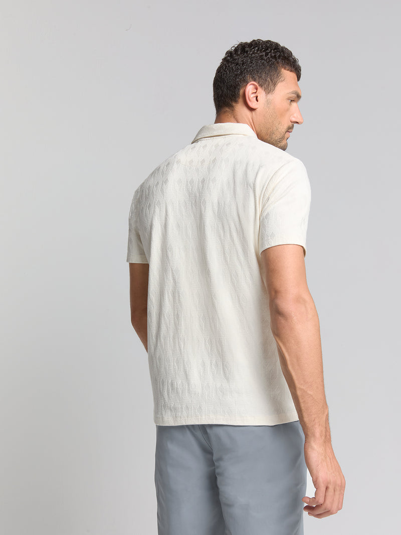 Jacquard poloshirt | Offwhite