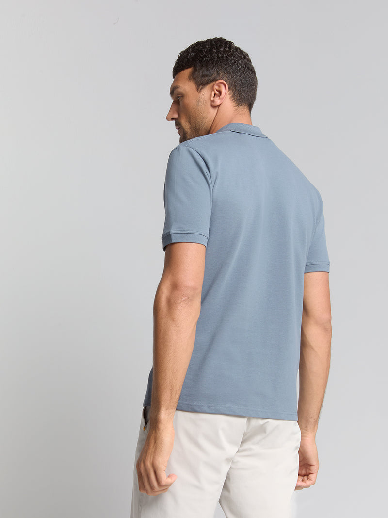 Pique poloshirt | Washed Blue