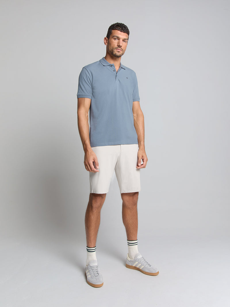 Pique poloshirt | Washed Blue