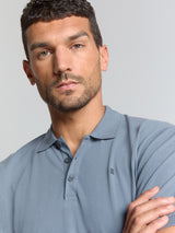 Pique poloshirt | Washed Blue