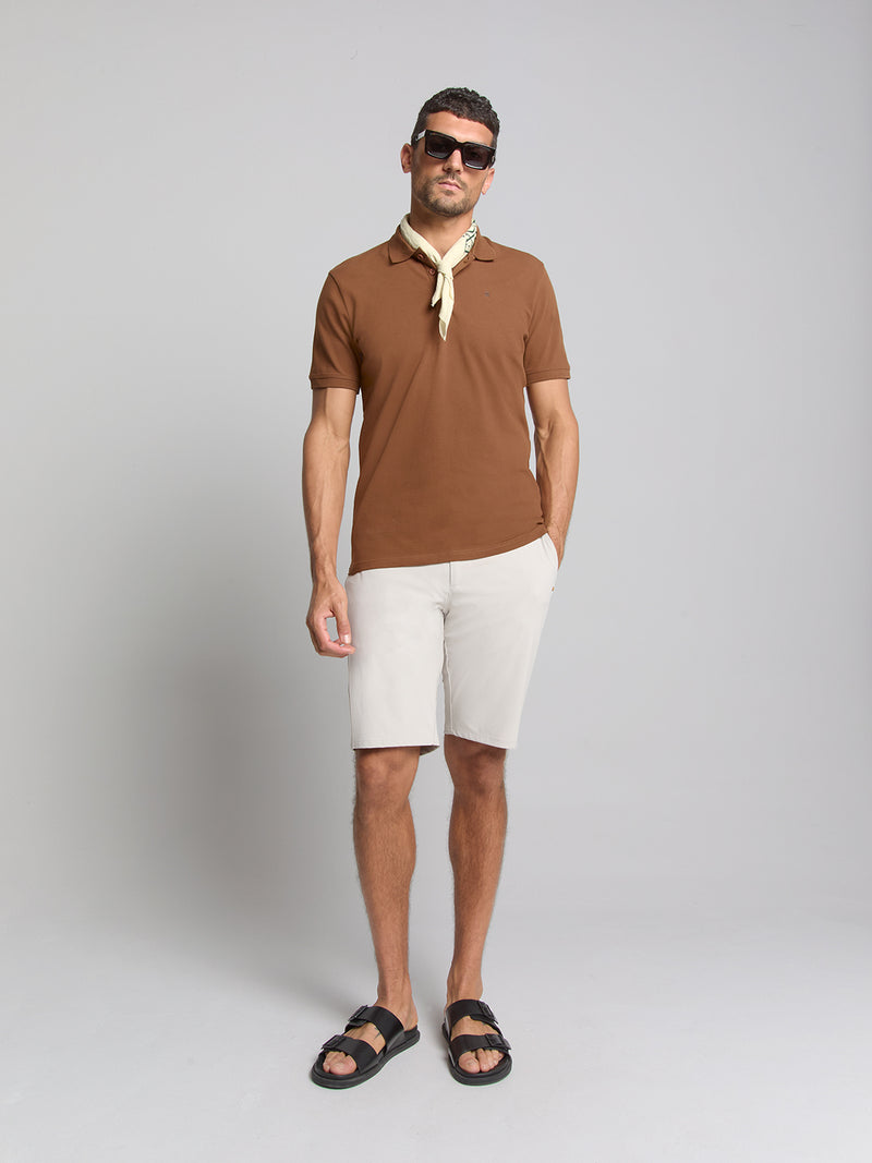 Pique poloshirt | Camel