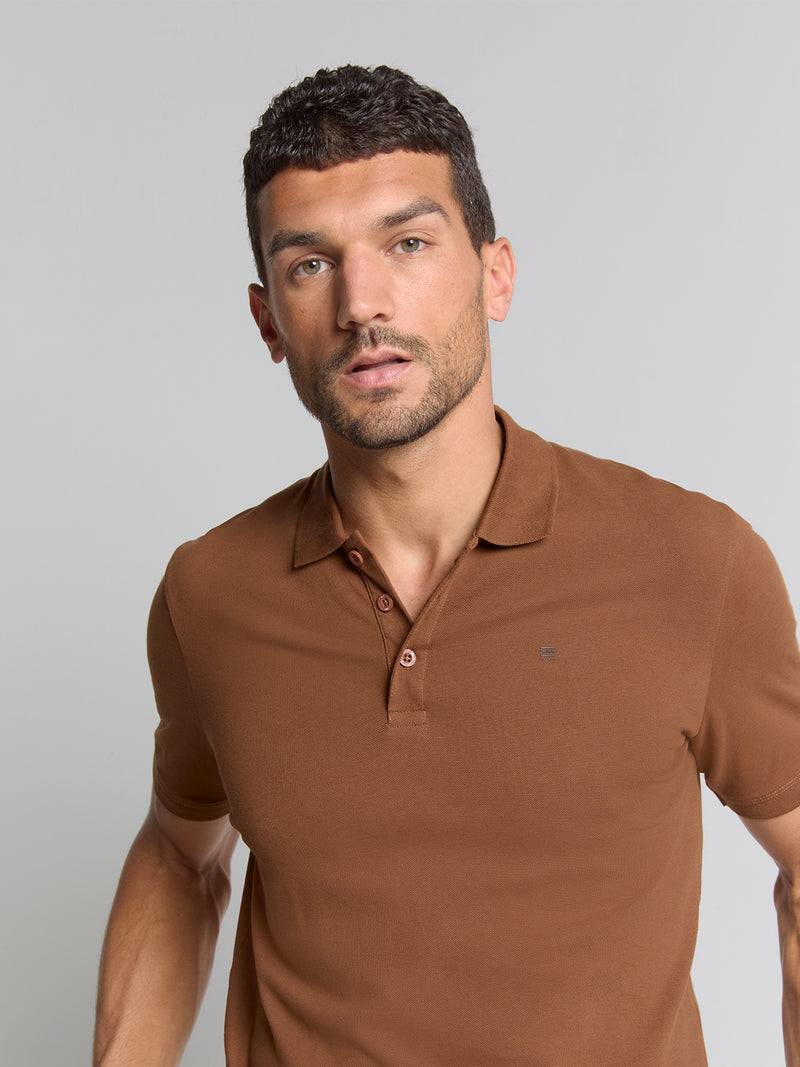 Pique poloshirt | Camel