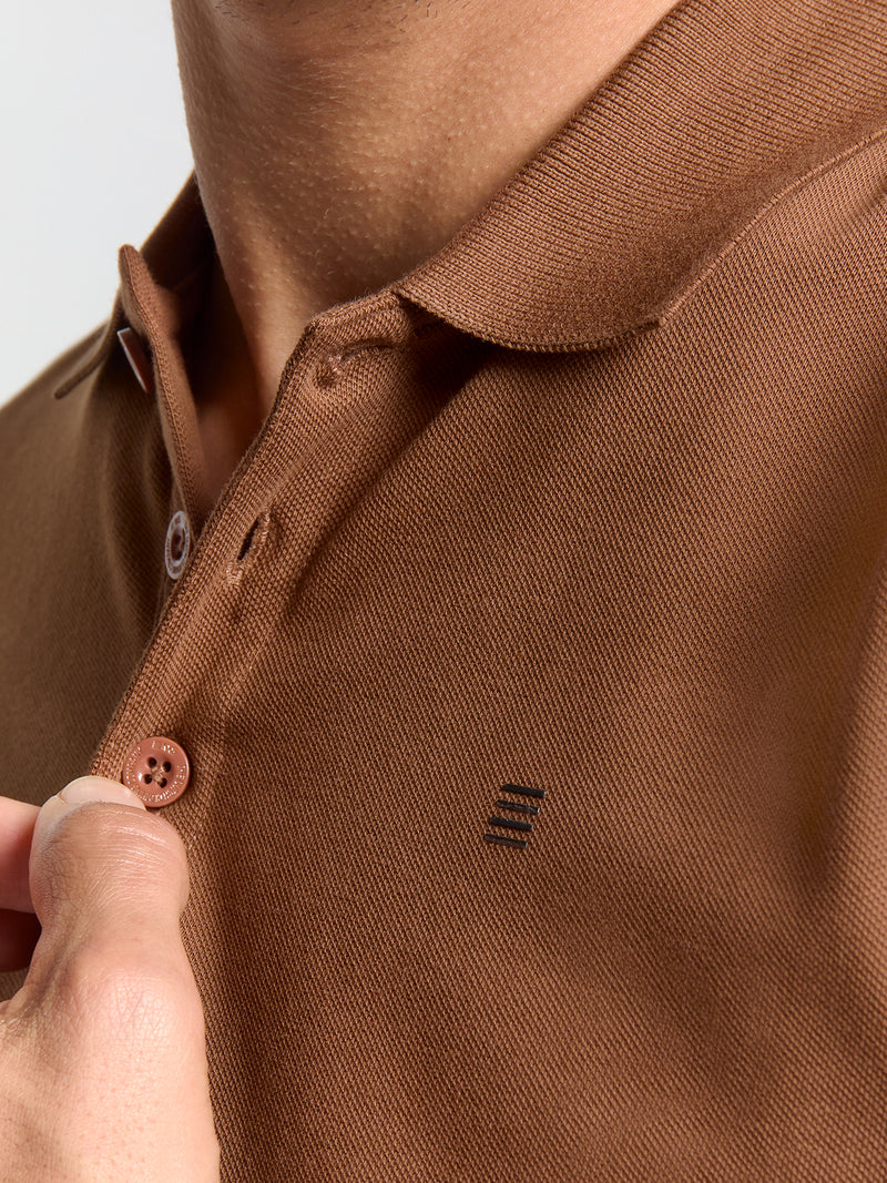 Pique poloshirt | Camel