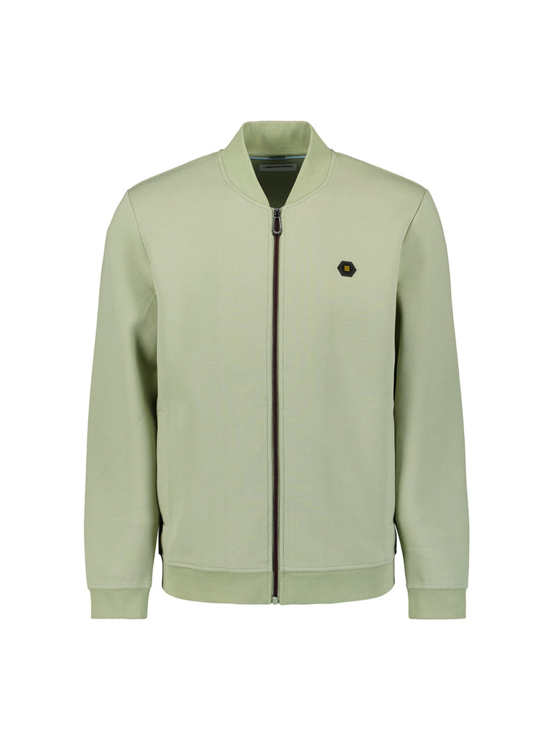 Piqué cardigan | Light Moss