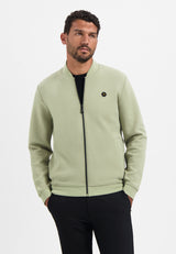 Piqué cardigan | Light Moss