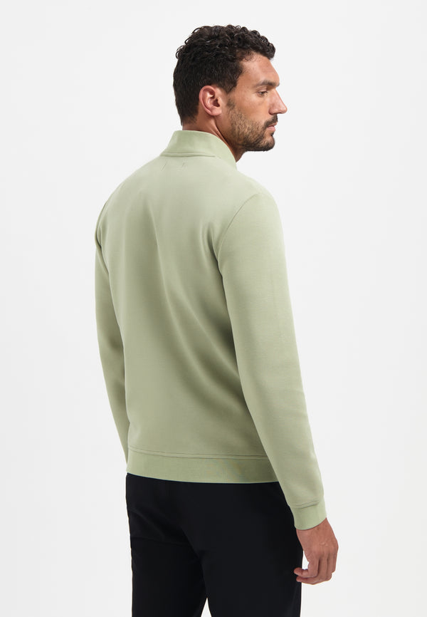 Piqué cardigan | Light Moss