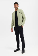 Piqué cardigan | Light Moss