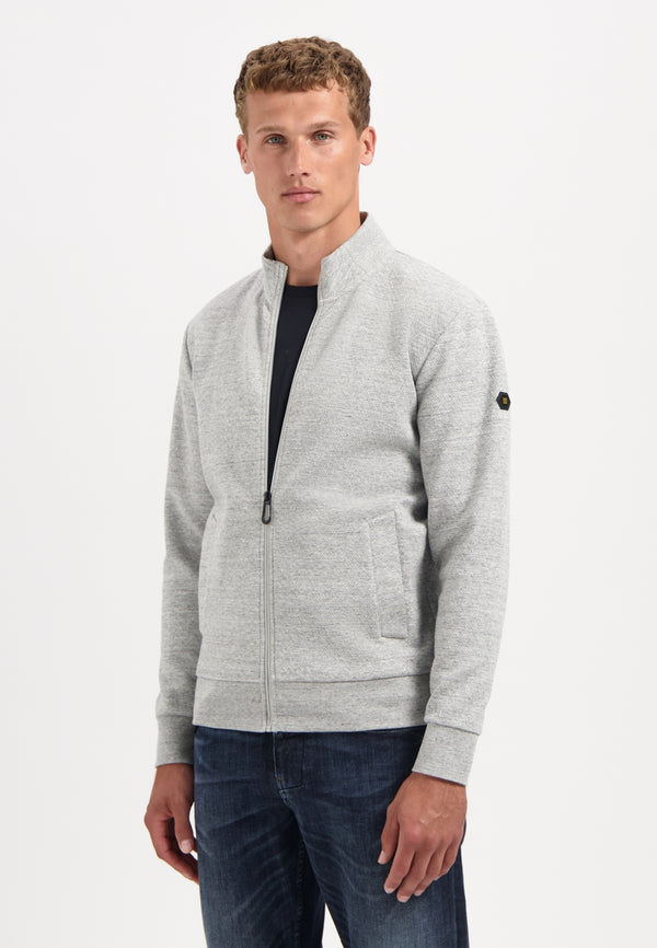 Textured cardigan | Grey Melange
