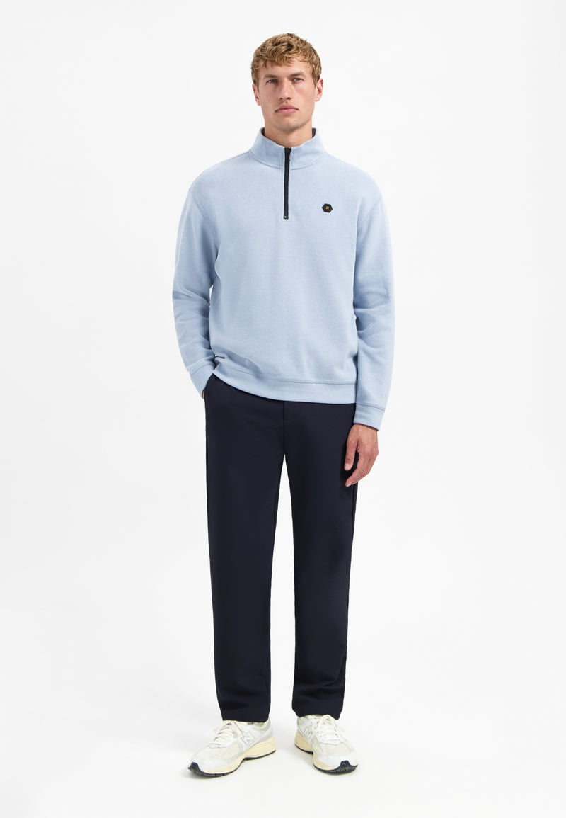 Soft half-zip sweater | Dusty Blue