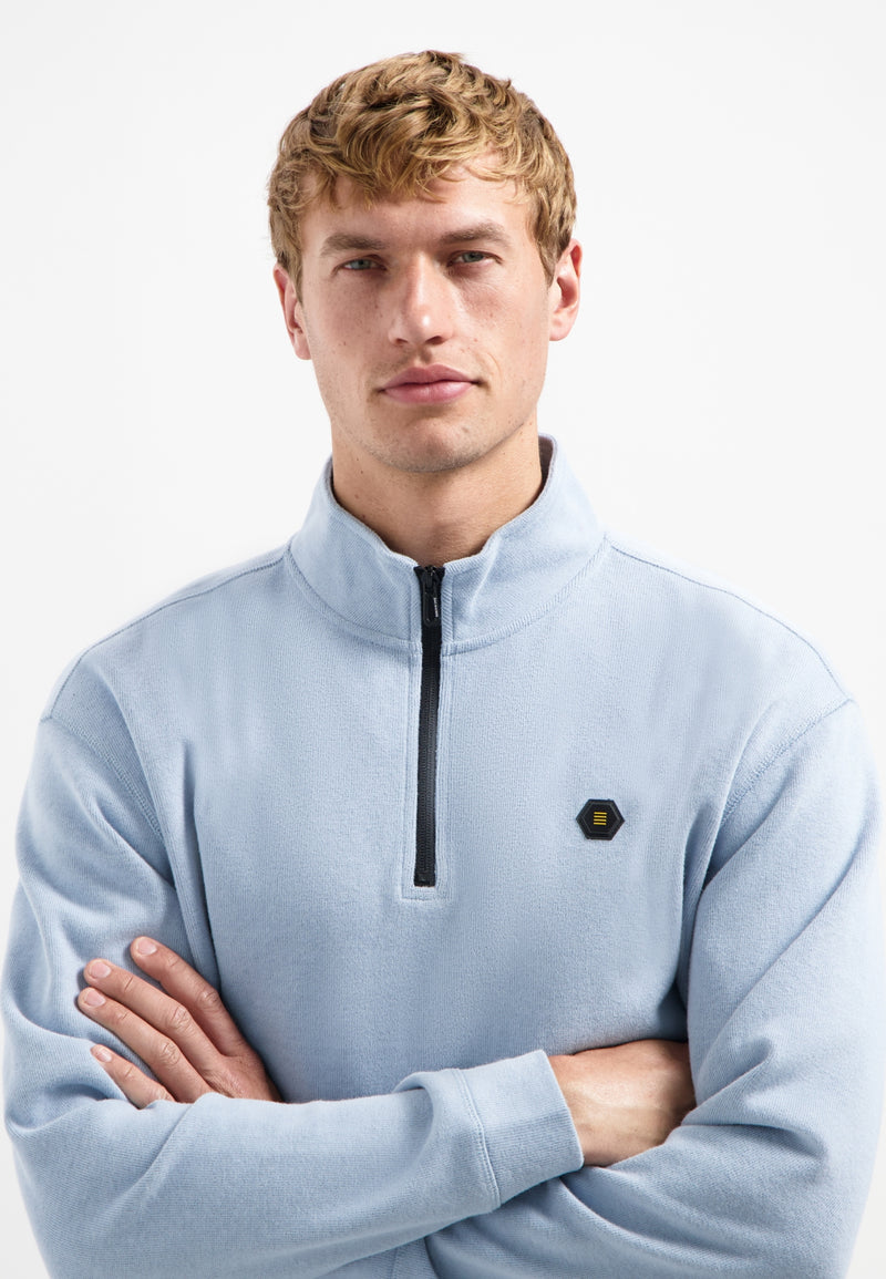 Soft half-zip sweater | Dusty Blue