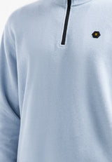 Soft half-zip sweater | Dusty Blue