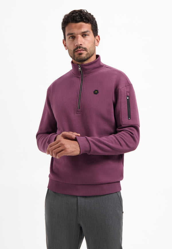 Half-Zip Sweater | Dark Wine